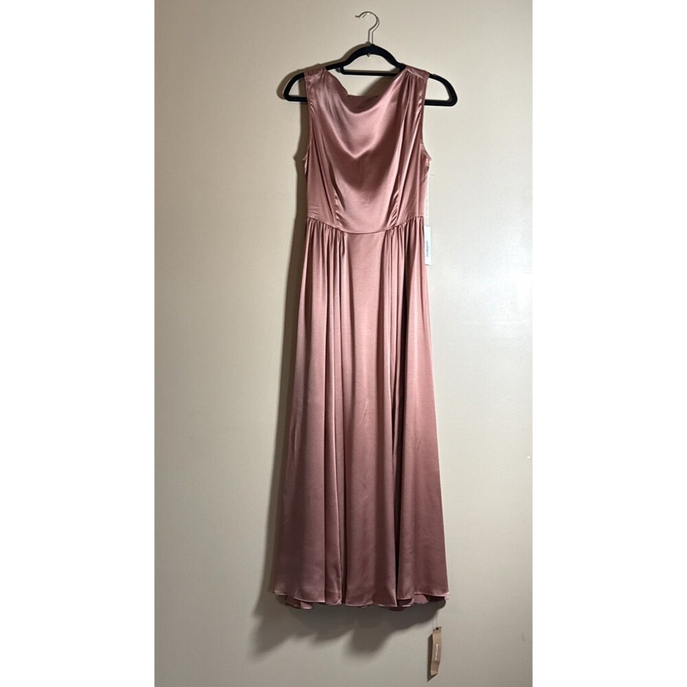 Reformation Blu Silk Dress Womens Size 4 NWT Praline A-line Long Pleated Skirt